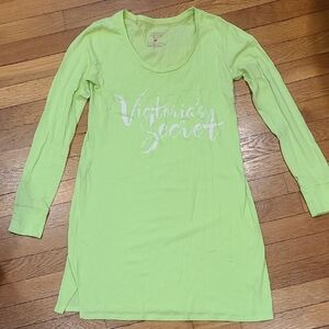 Victoria's Secret Lime Green Long Sleeve Lingere Sleep Wear.